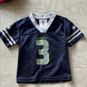 NFL Kids Seahawks “Wilson” Navy and Green Jersey